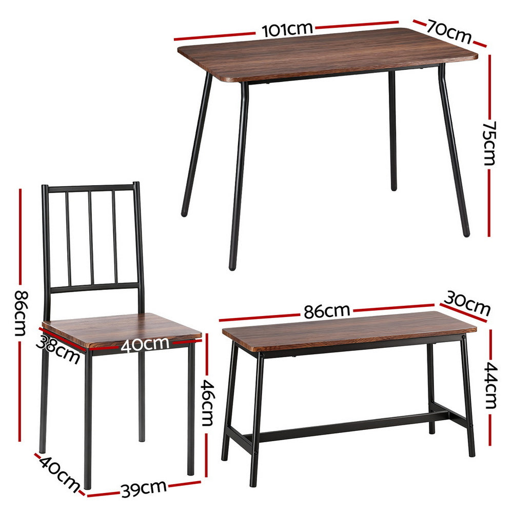 Marlow Dining Set – Brown – 4 Piece