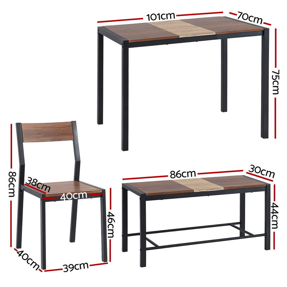 Alderon Dining Set – Brown – 4 Piece