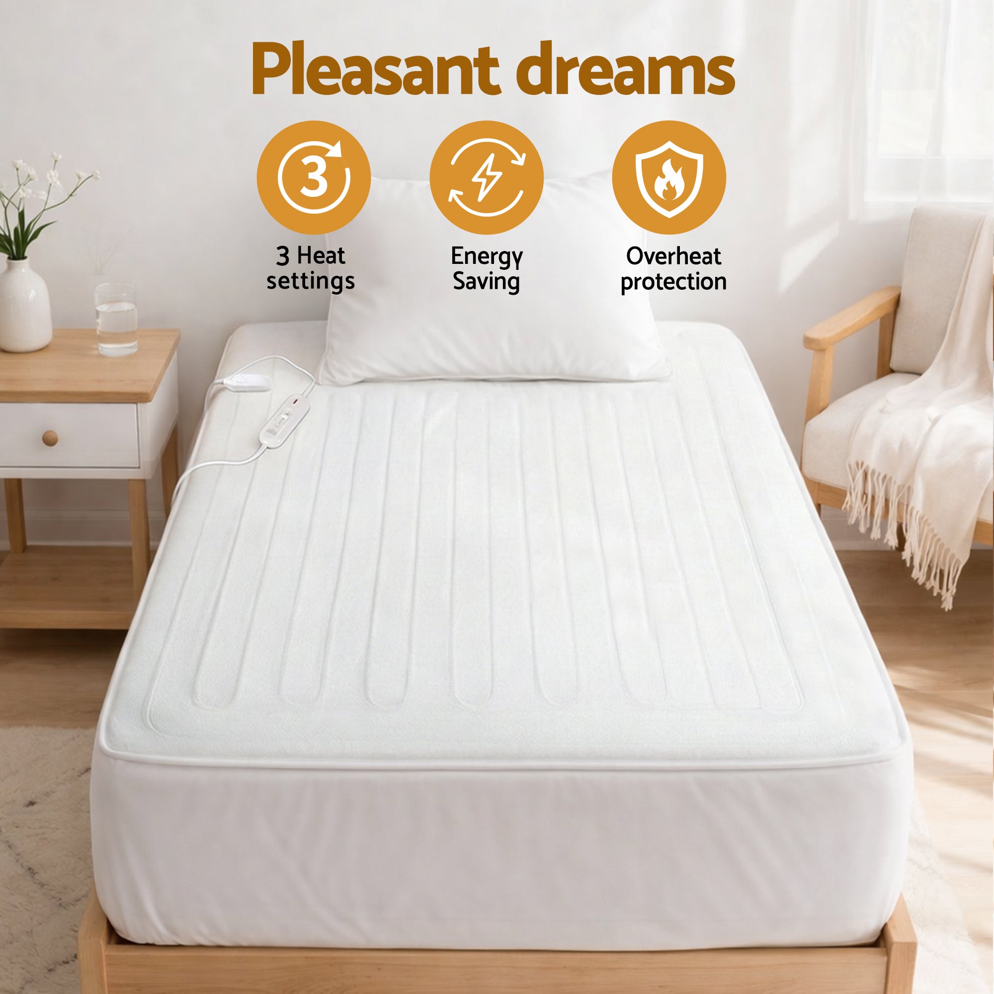 Hudson Electric Blanket – White – King Single