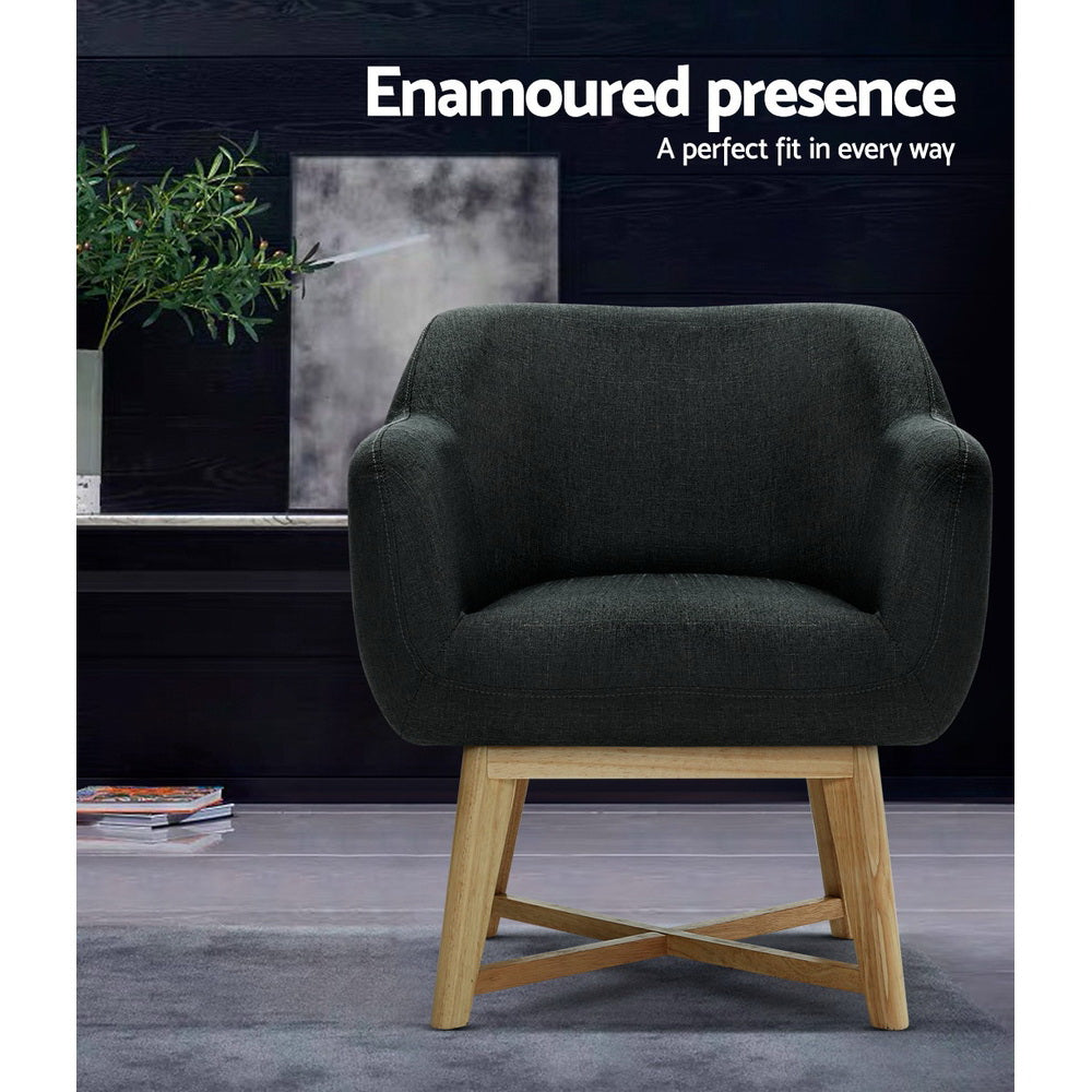 Callan Tub Accent Chair – Grey / Charcoal