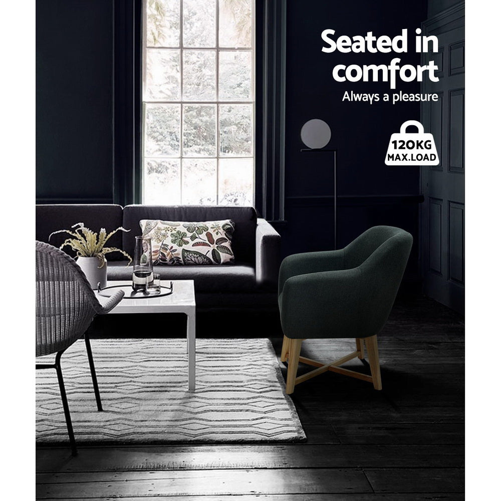 Callan Tub Accent Chair – Grey / Charcoal