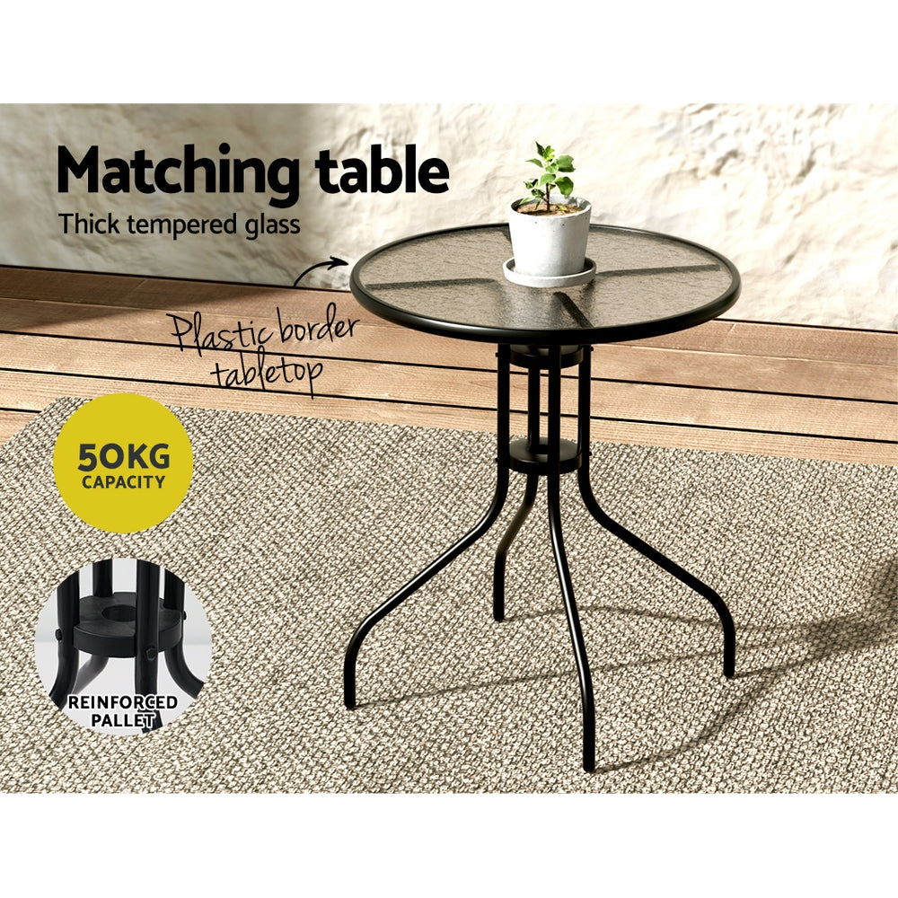 Traverse Bistro Table & Chair Set – Black – 3 Piece