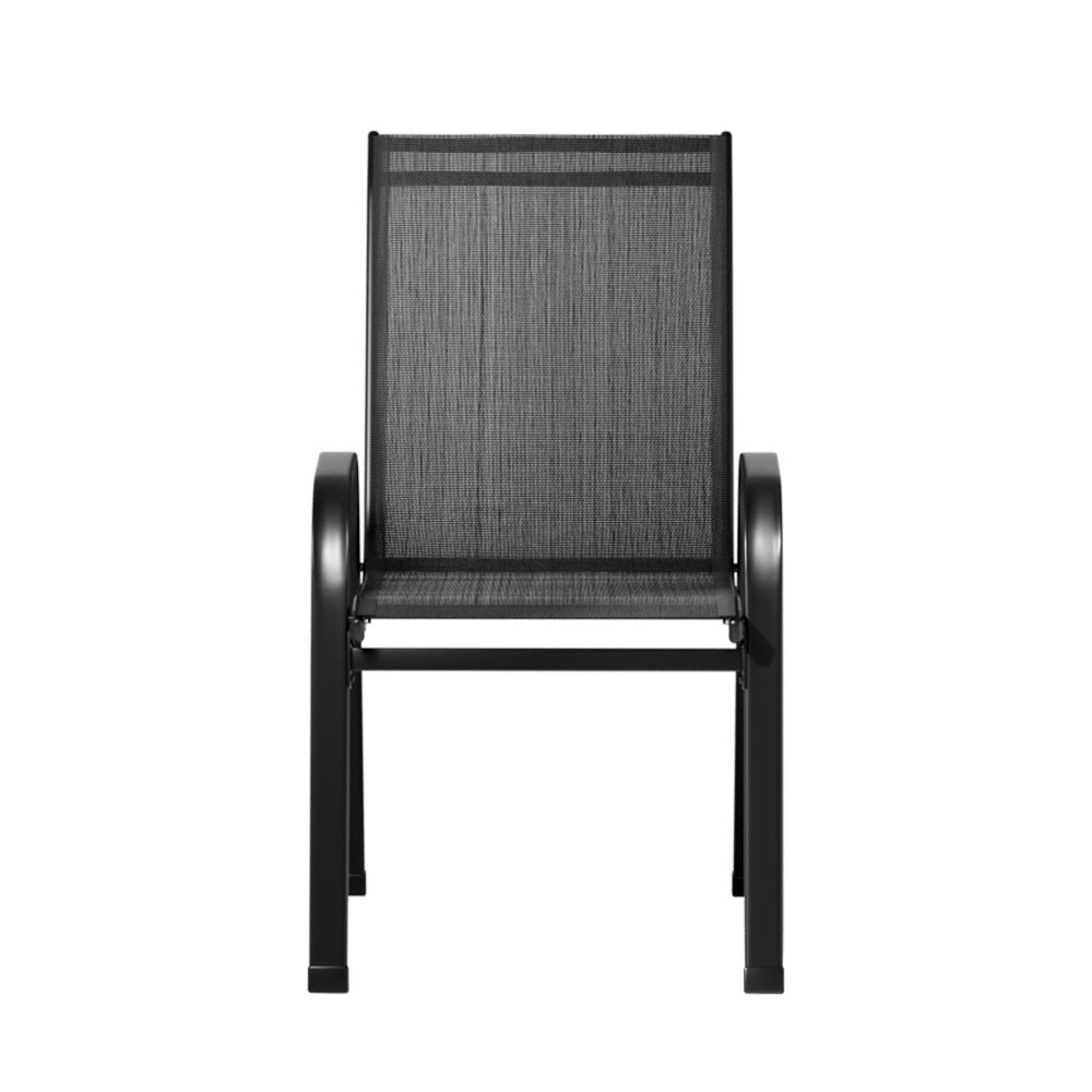 Traverse Stackable Outdoor Chairs – Black – Set of 6