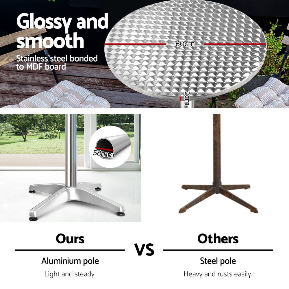Altara Outdoor Bar Tables – Silver – Set of 2