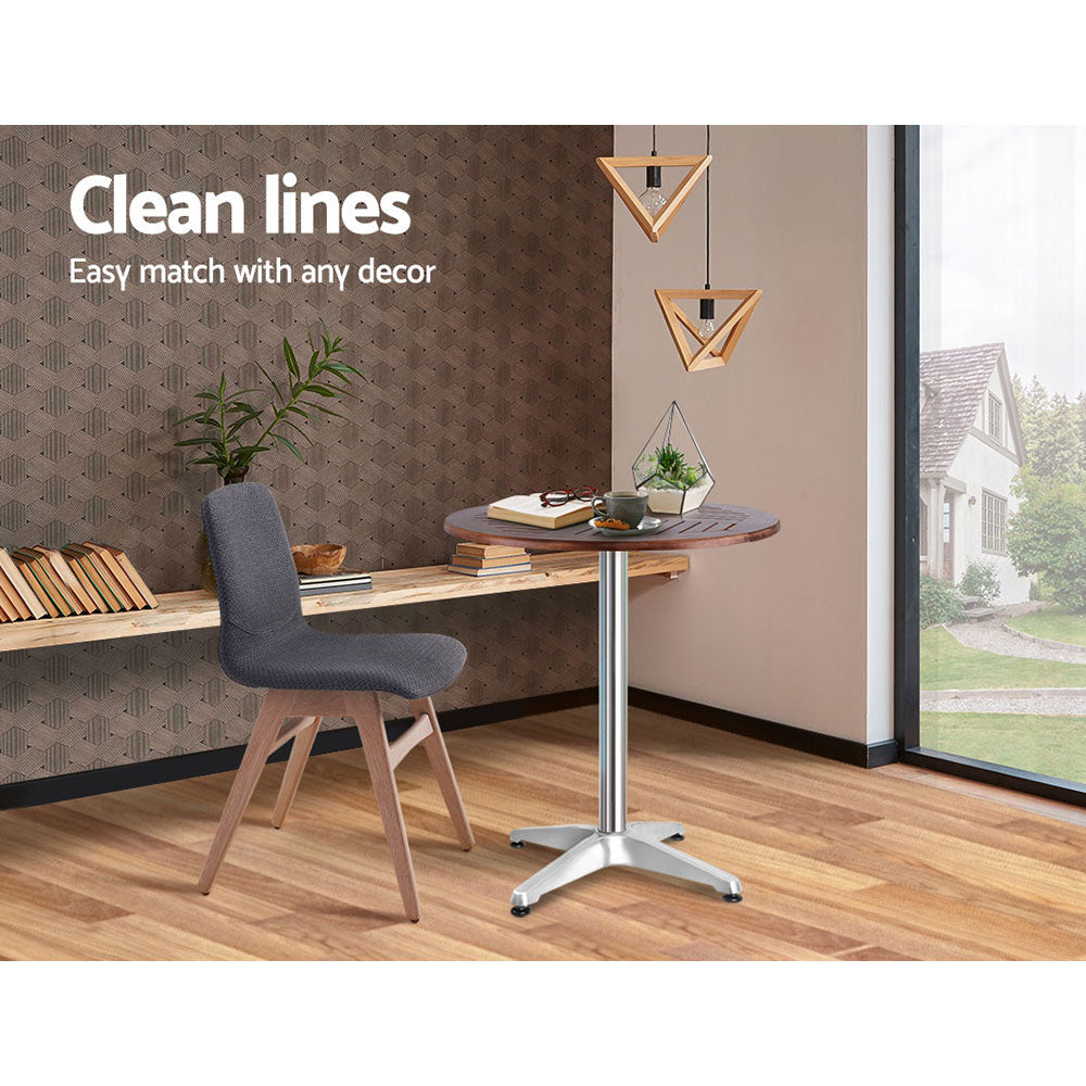 Terras Adjustable Bar Table – Brown & Silver – 60 cm
