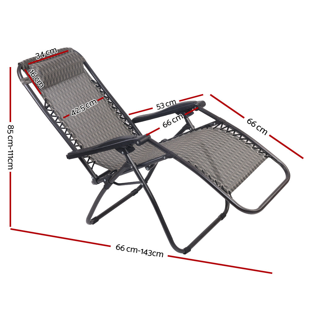 Atlas Zero Gravity Reclining Chairs – Grey – Set of 2