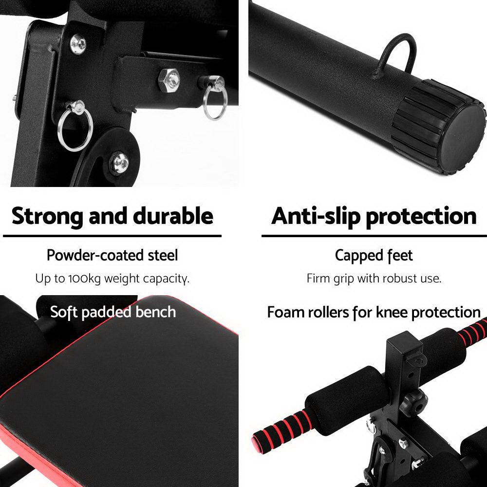 Ascent Foldable Sit-Up Bench – Black – Multi-Function