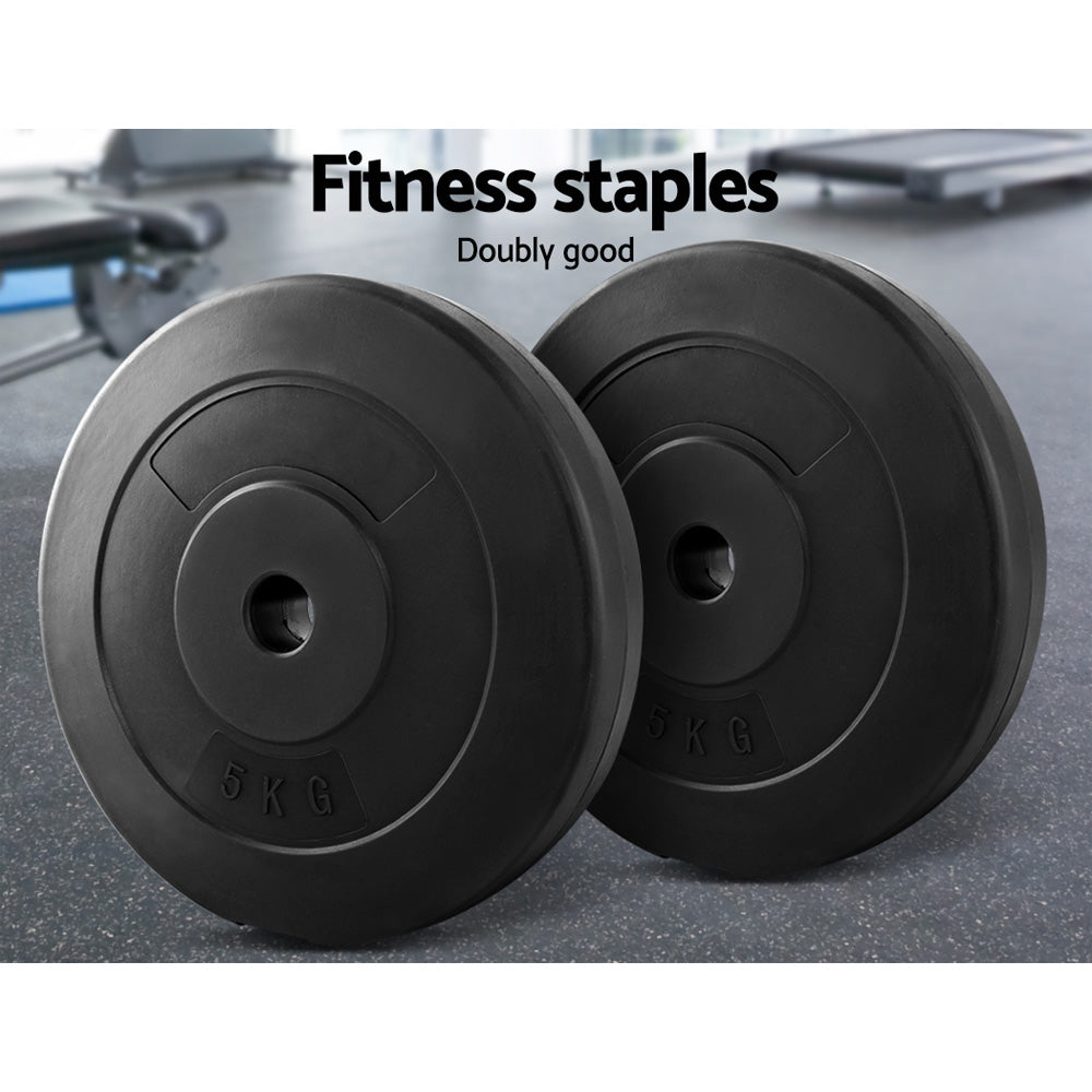 Everfit Standard Weight Plates – Black – Set of 2