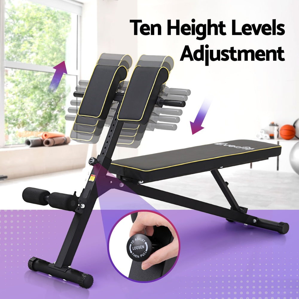 Gladius Roman Chair Weight Bench – Black – Strength Training