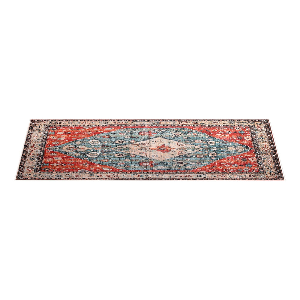 Kensington Geometric Washable Rug – Red – 240 × 340 cm
