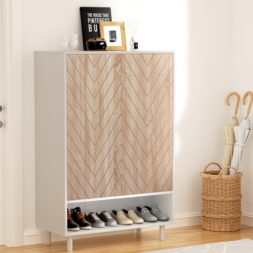 Shoe Rack Cabinet 24 Pairs 6 - tier White