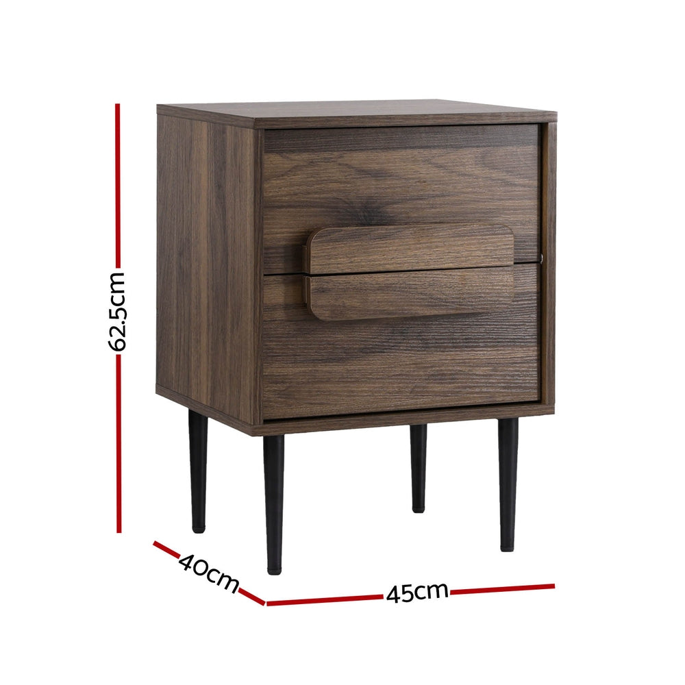 Meridian Bedside Table – Walnut – 45 cm
