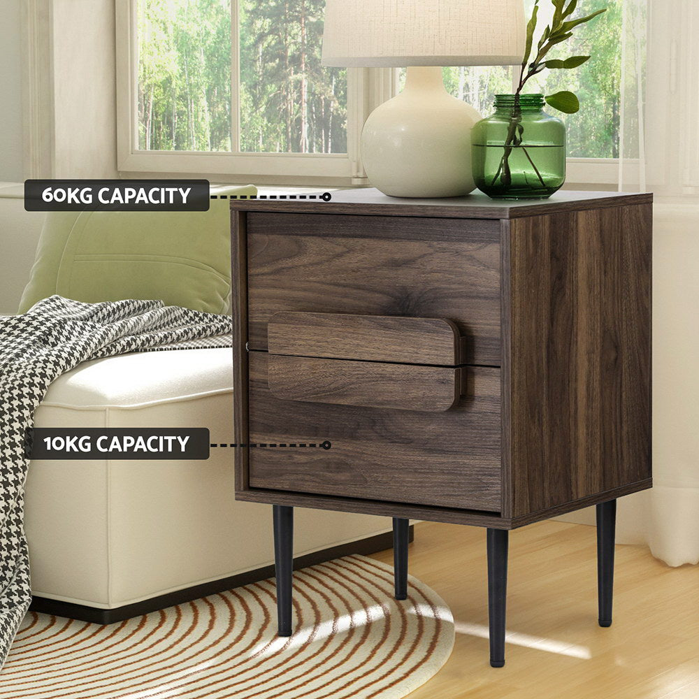 Meridian Bedside Table – Walnut – 45 cm