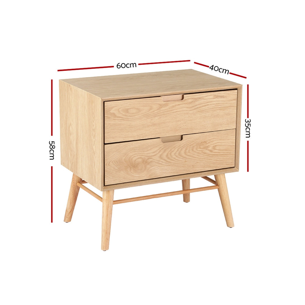 Gino Bedside Table – Oak – 60 cm