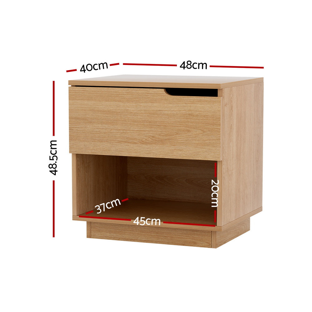 Hayden Bedside Table – Pine – 1 Drawer