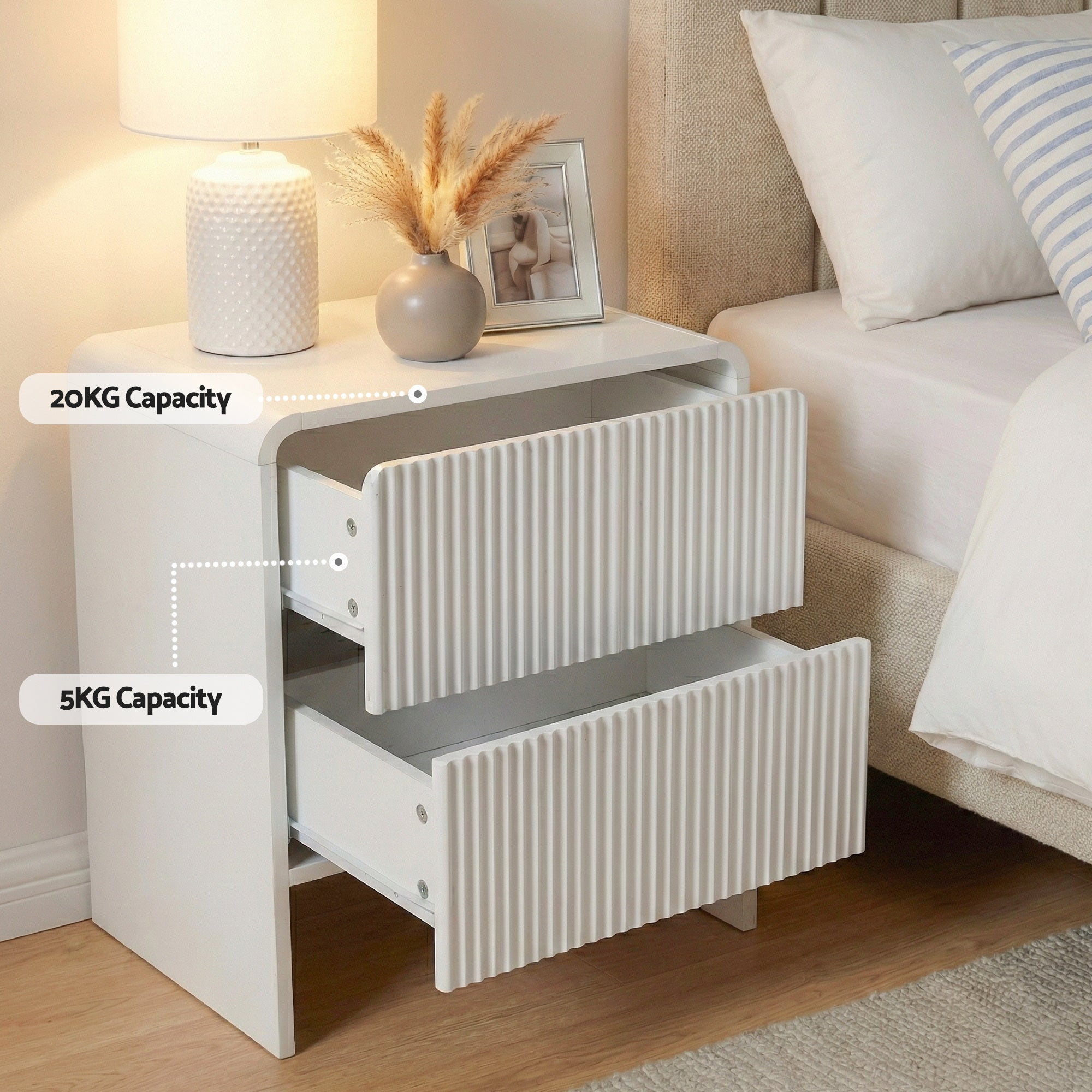 Emerson Bedside Table – Beige – 50 cm