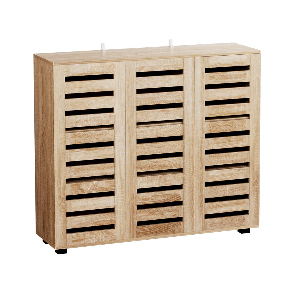 Kendrick Adjustable Shoe Cabinet – Pine – 30 Pair Storage