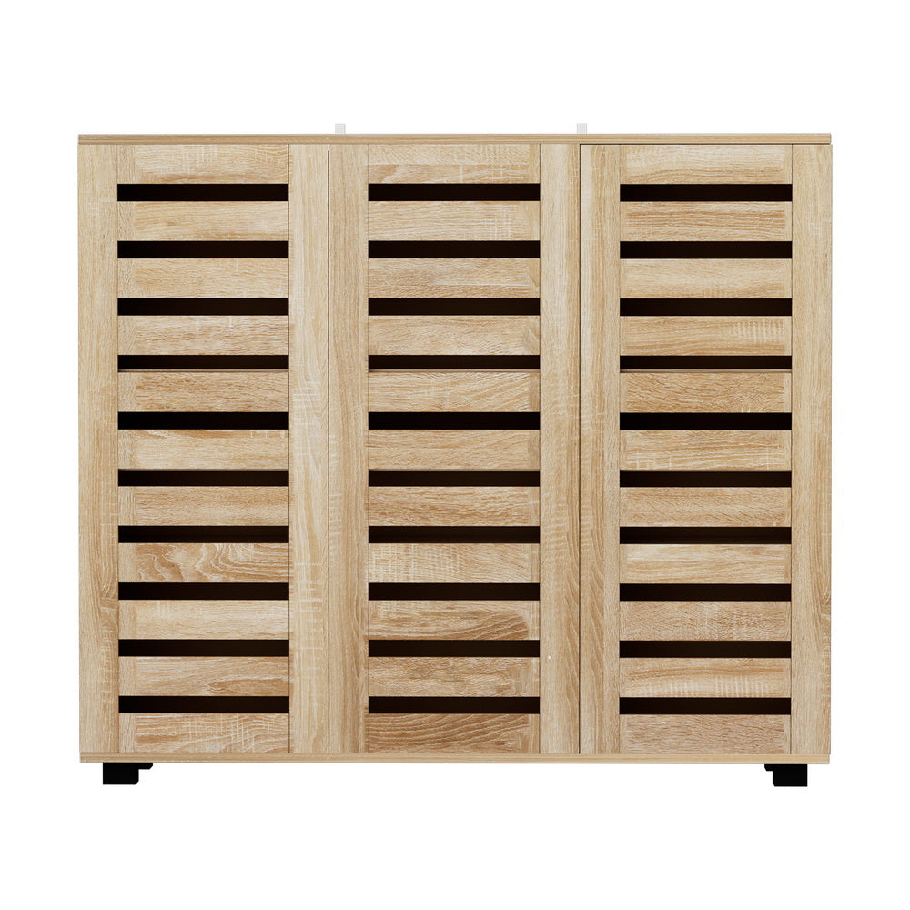 Kendrick Adjustable Shoe Cabinet – Pine – 30 Pair Storage