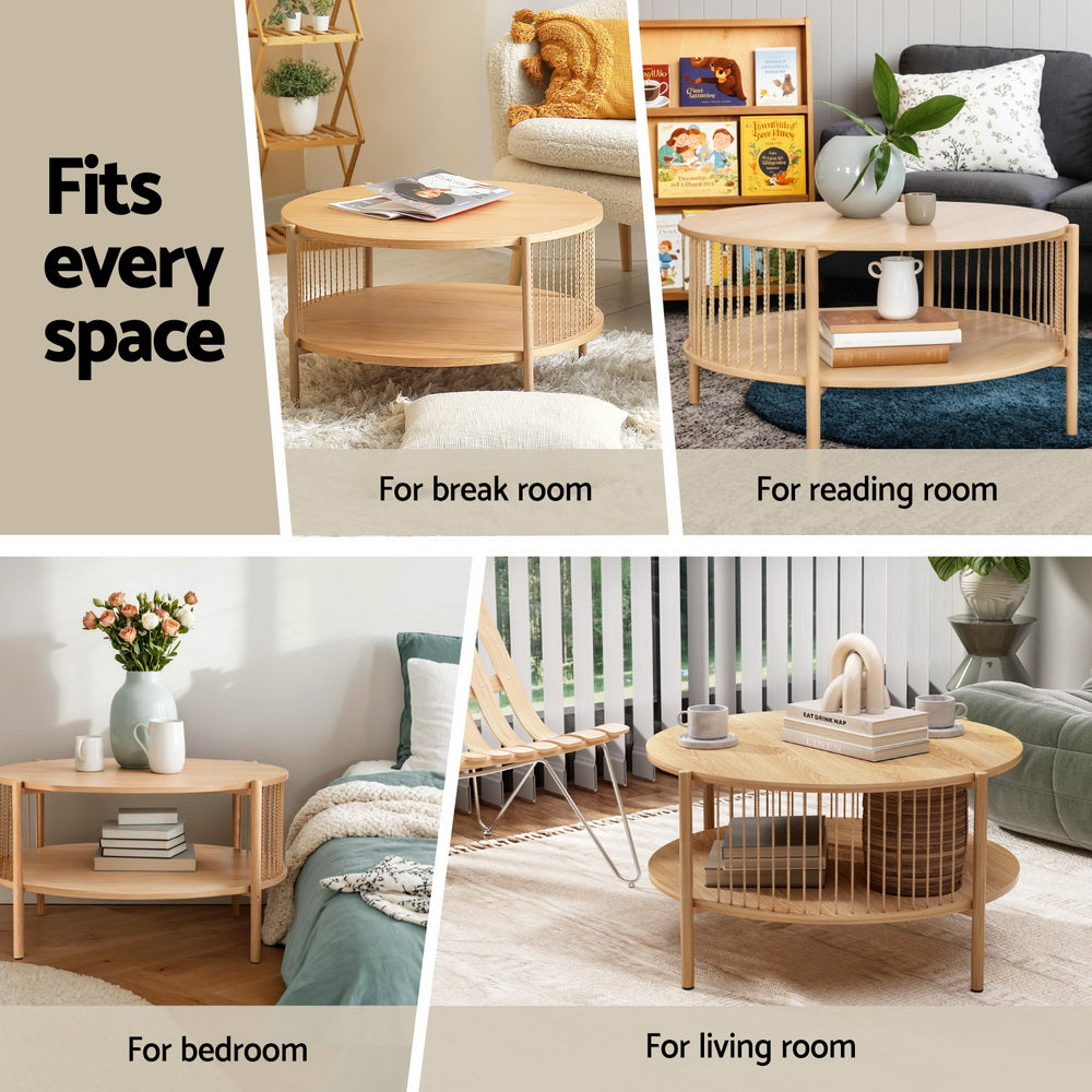 Marlton Round Coffee Table – Pine – Medium