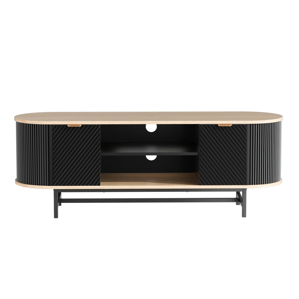 Arlo TV Unit Entertainment Storage Cabinet – Black & Pine – 140 cm
