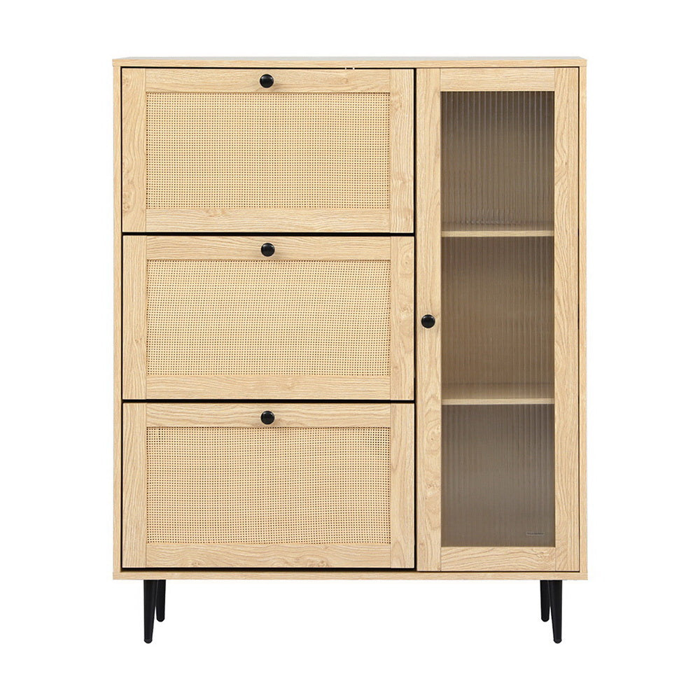 Nara 3-Drawer Shoe Cabinet – Pine – 12 Pairs