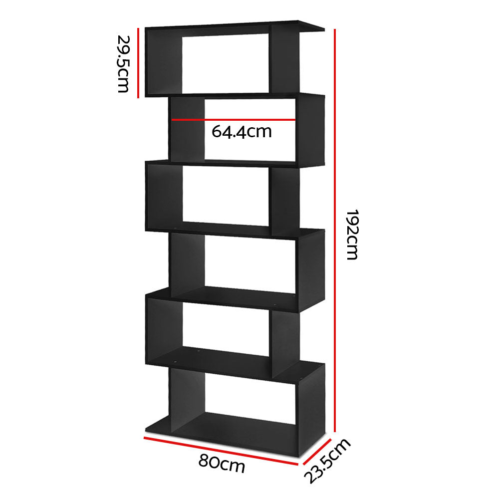 Rhythm 6-Tier Display Shelf – Black – 192 cm