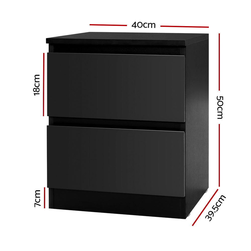 Cove Bedside Tables – Black – Set of 2