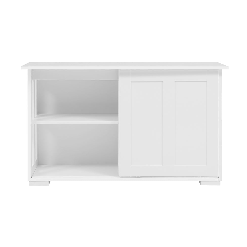 Sera Buffet Sideboard with Sliding Doors – White – 99 cm