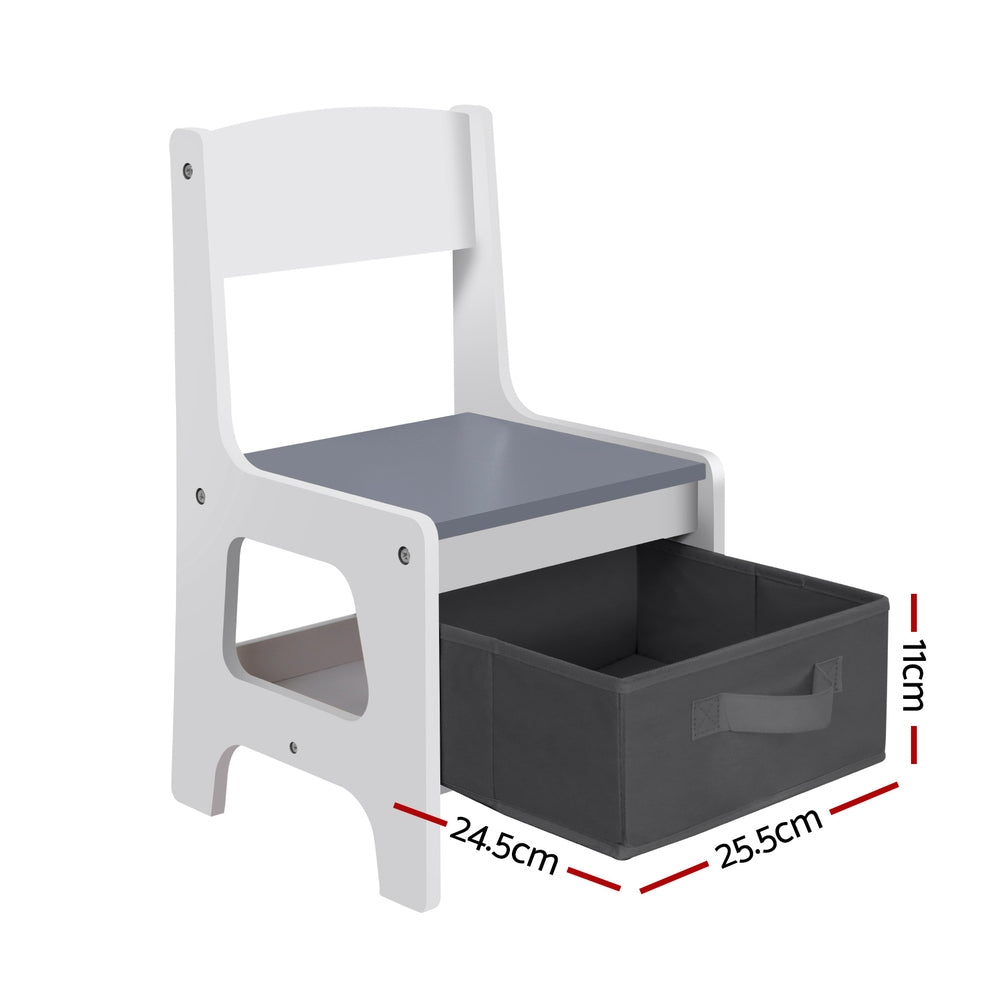 Phoenix Kids Activity Table with Chalkboard – White – 61 cm