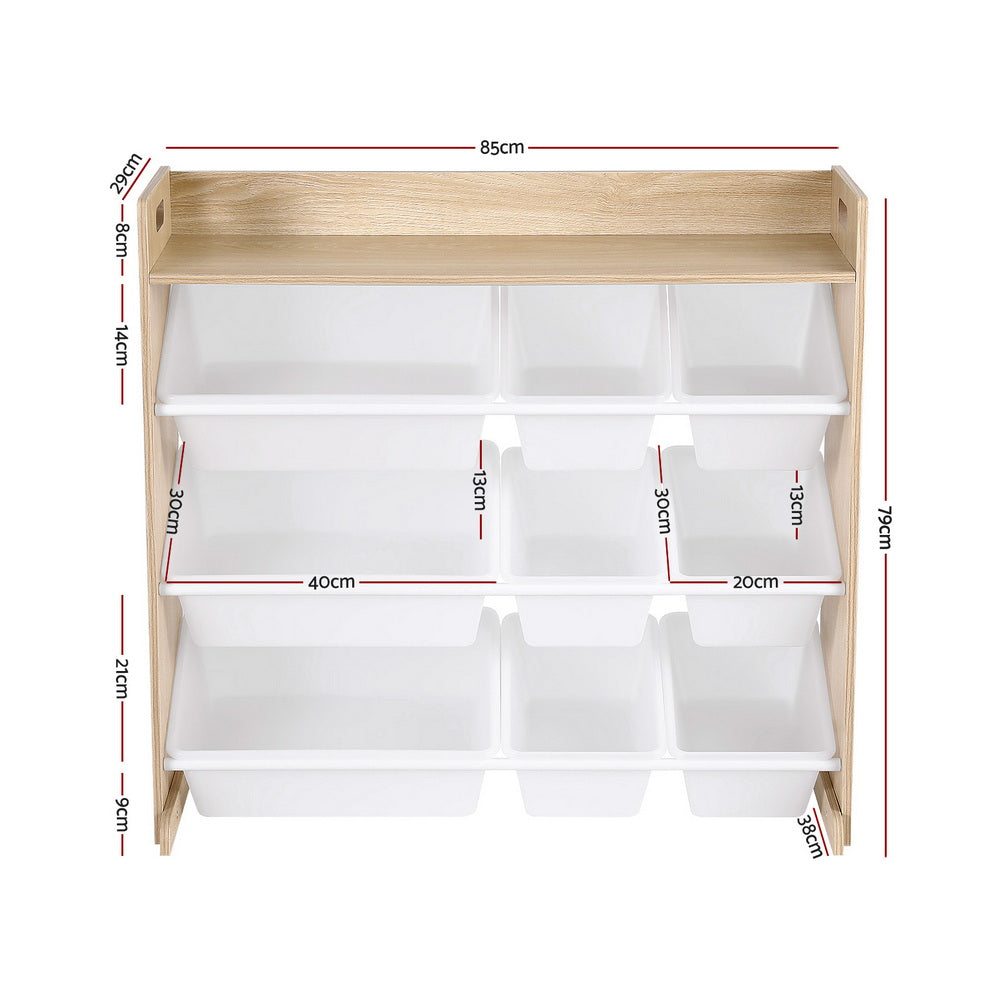 Camden Kids 9-Bin Storage Organiser – Multi – 85 cm