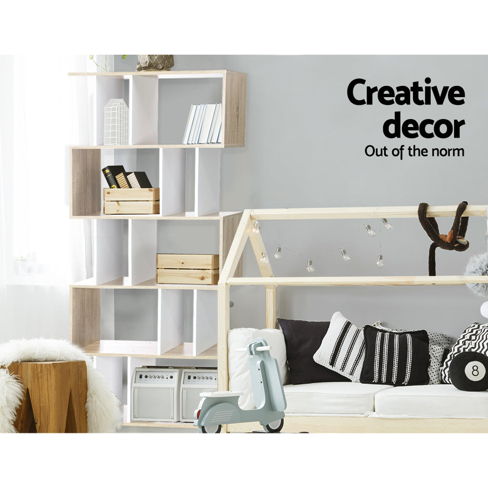 Rita Bookshelf – White & Oak – 5 Tier