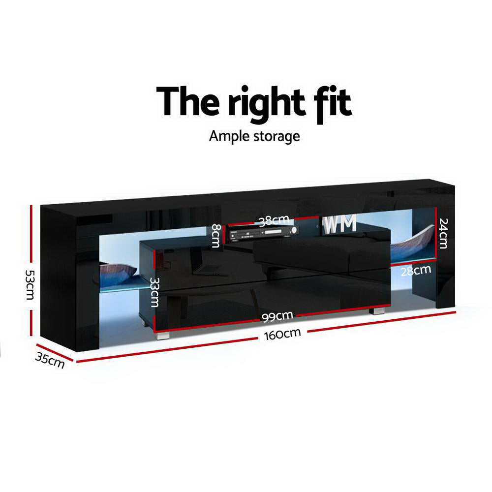 Elo LED TV Cabinet – Black – 160 cm