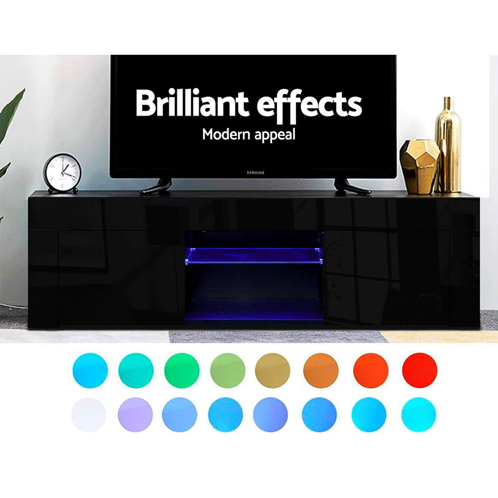 Angus LED Entertainment Unit – Black – 130 cm