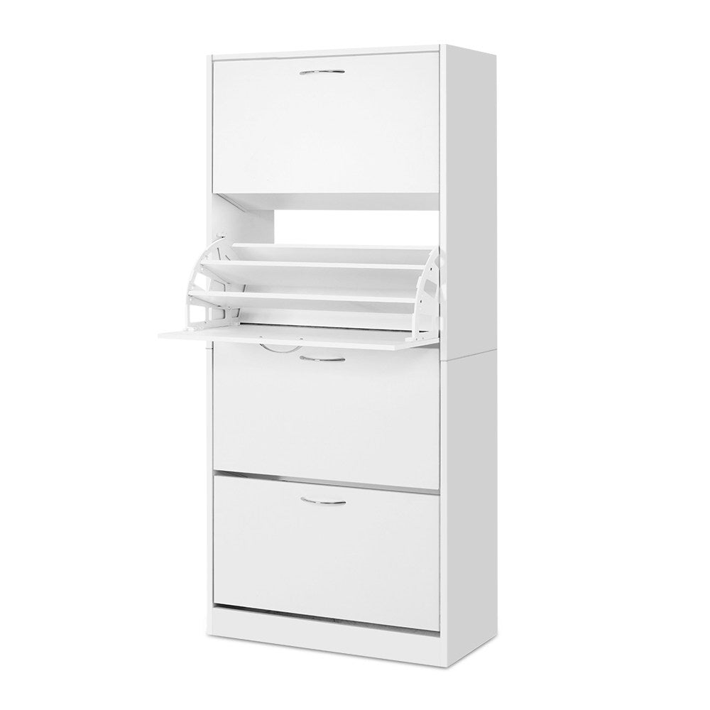 Veston Extra Large Shoe Cabinet – White – 160 cm