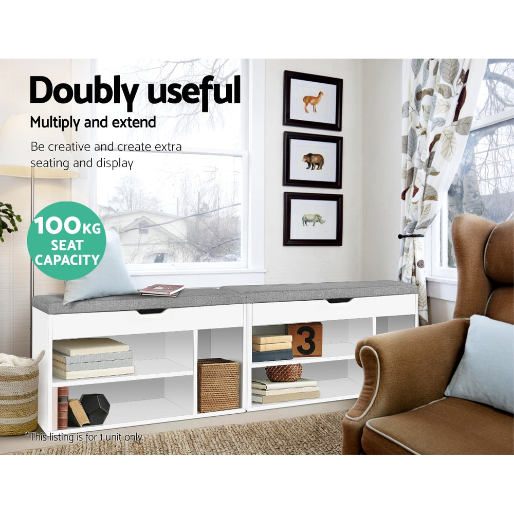 Allen Shoe Storage Bench – White