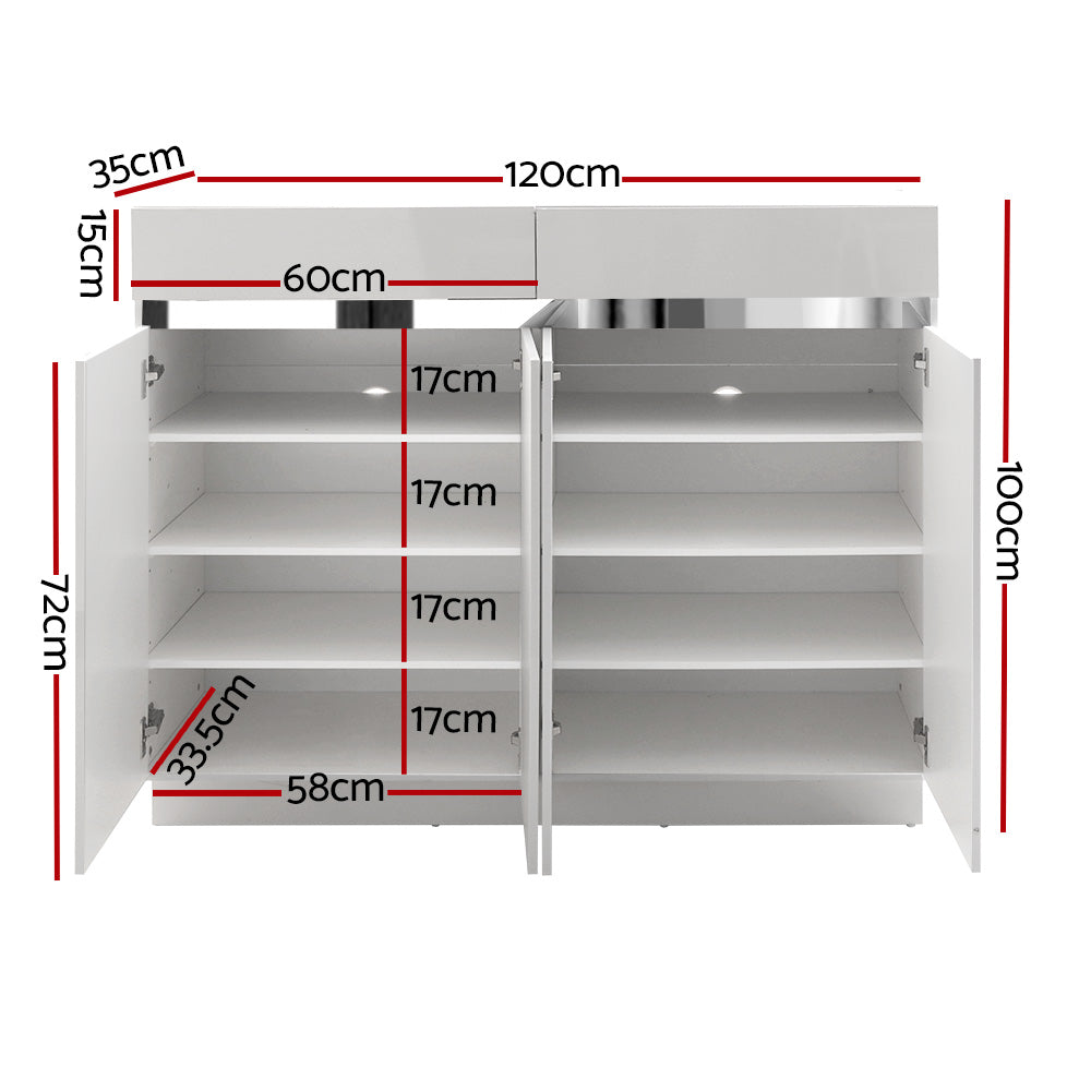 Lydia Shoe Cabinet – White – 120 cm