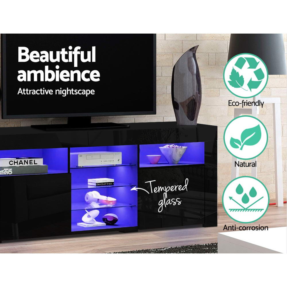 Nolan LED TV Cabinet – Black – 180 cm