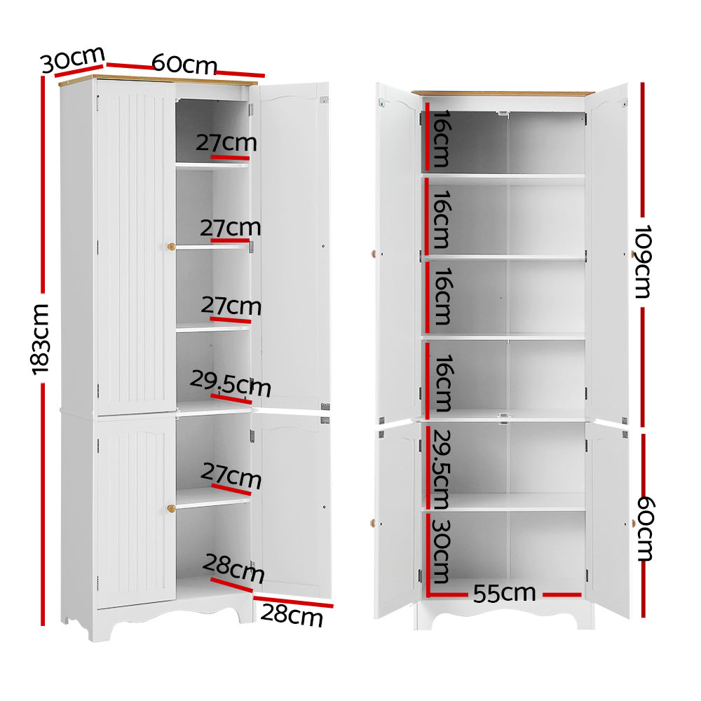 Hudson Sideboard Buffet Cabinet with 4 Doors – White