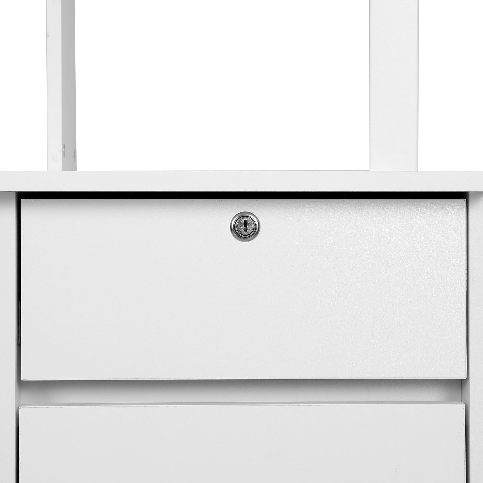 Camden Computer Desk with Drawer & Bookshelf Cabinet – White