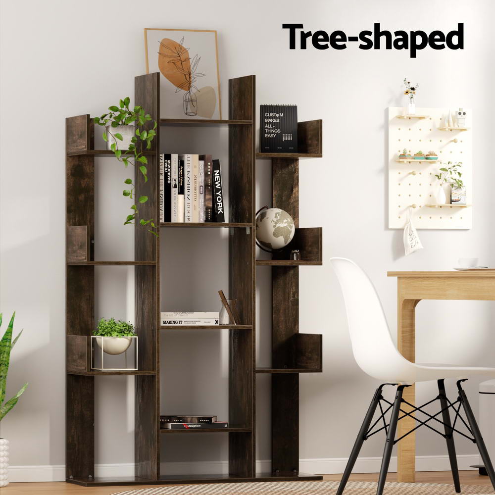 Romi Tree Shaped Display Shelf – Walnut – 140 cm
