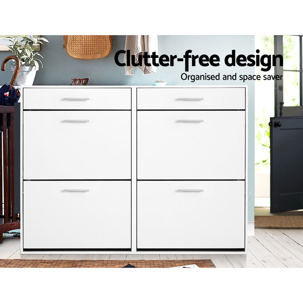 Alderon Shoe Cabinet – White – Large