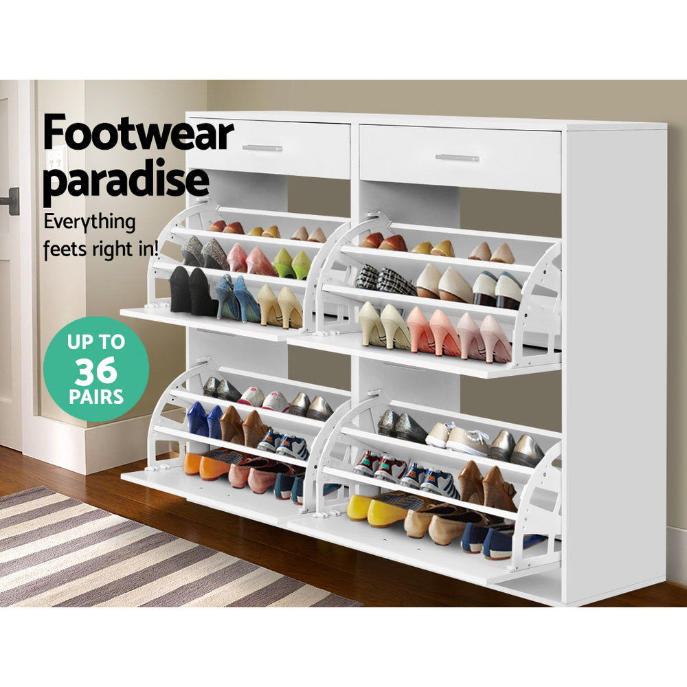 Alderon Shoe Cabinet – White – Large