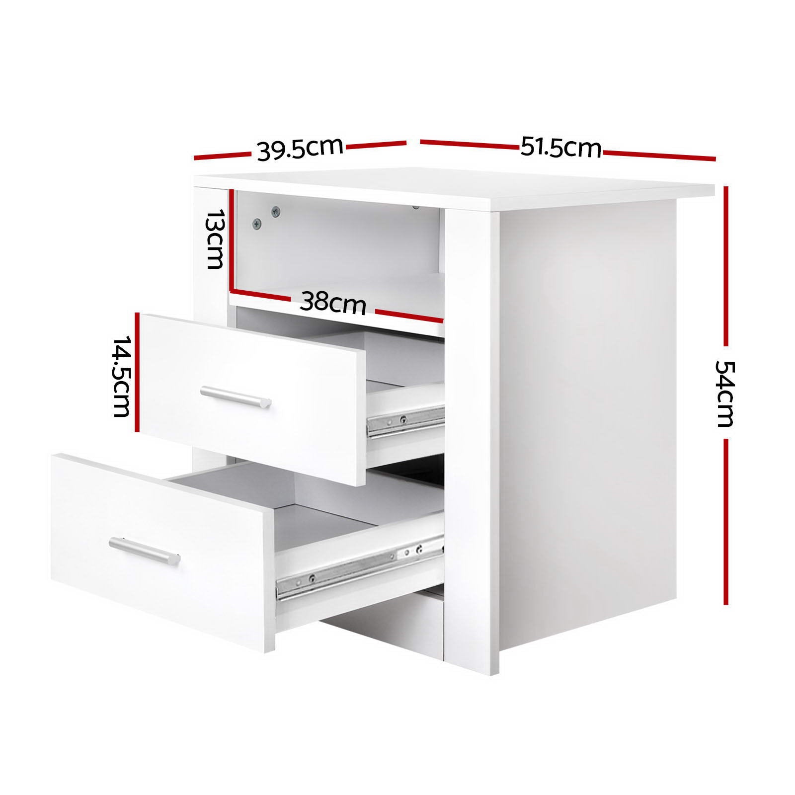 Tara Bedside Tables – White – Set of 2