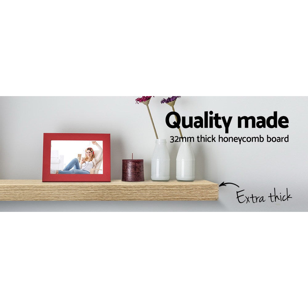 Meridian Floating Wall Shelves – Oak – Set of 3