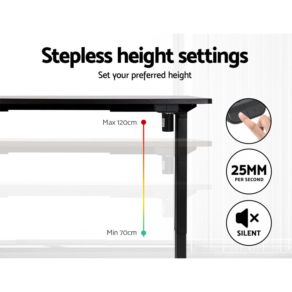 Alderon Electric Sit Stand Desk – Black – 140 cm