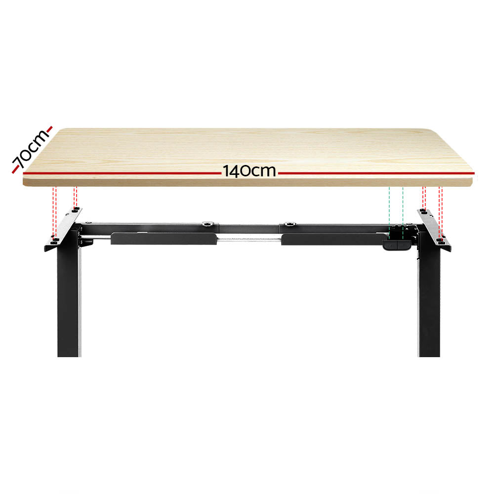 Veron Electric Sit Stand Desk – Brown – 140 cm