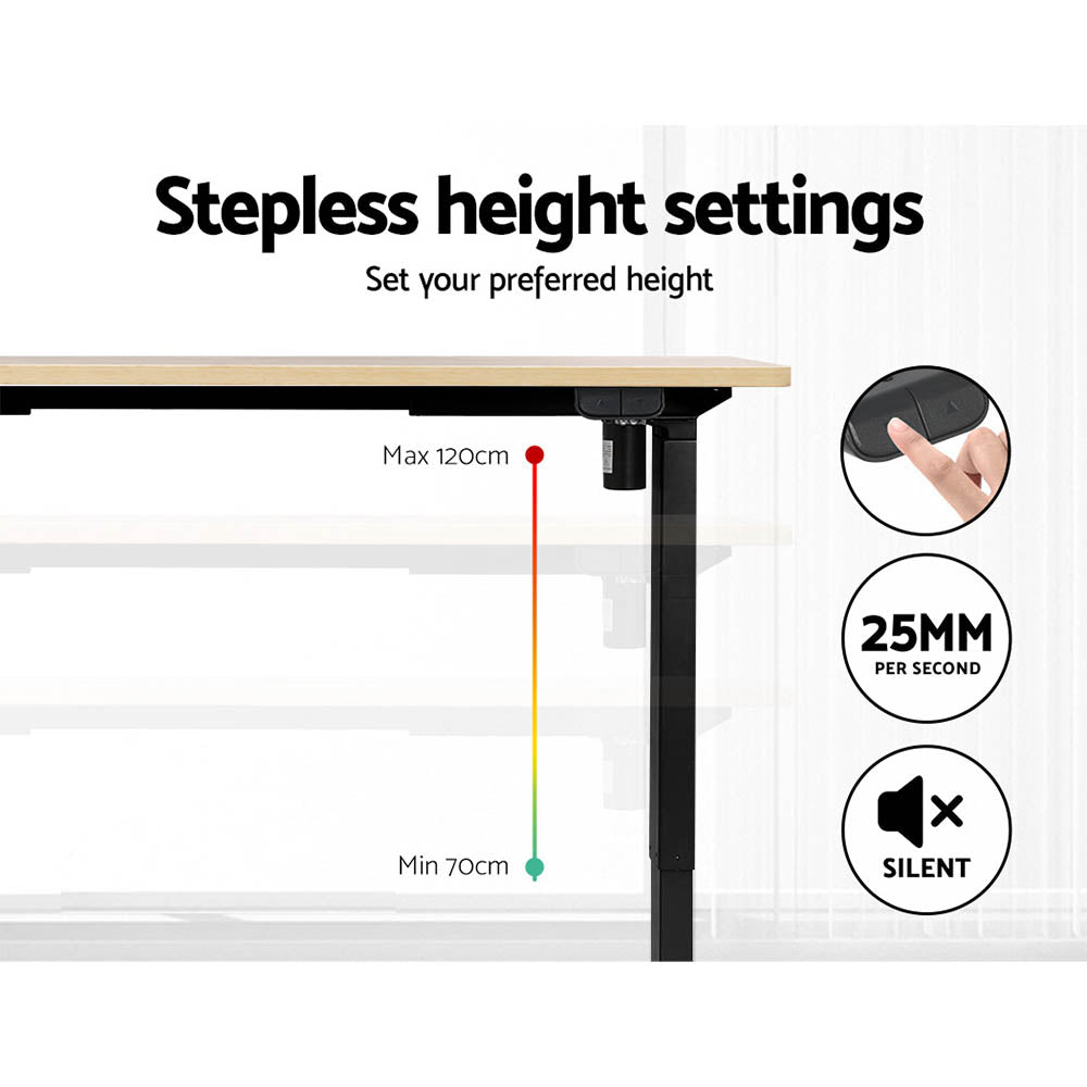 Veron Electric Sit Stand Desk – Brown – 140 cm