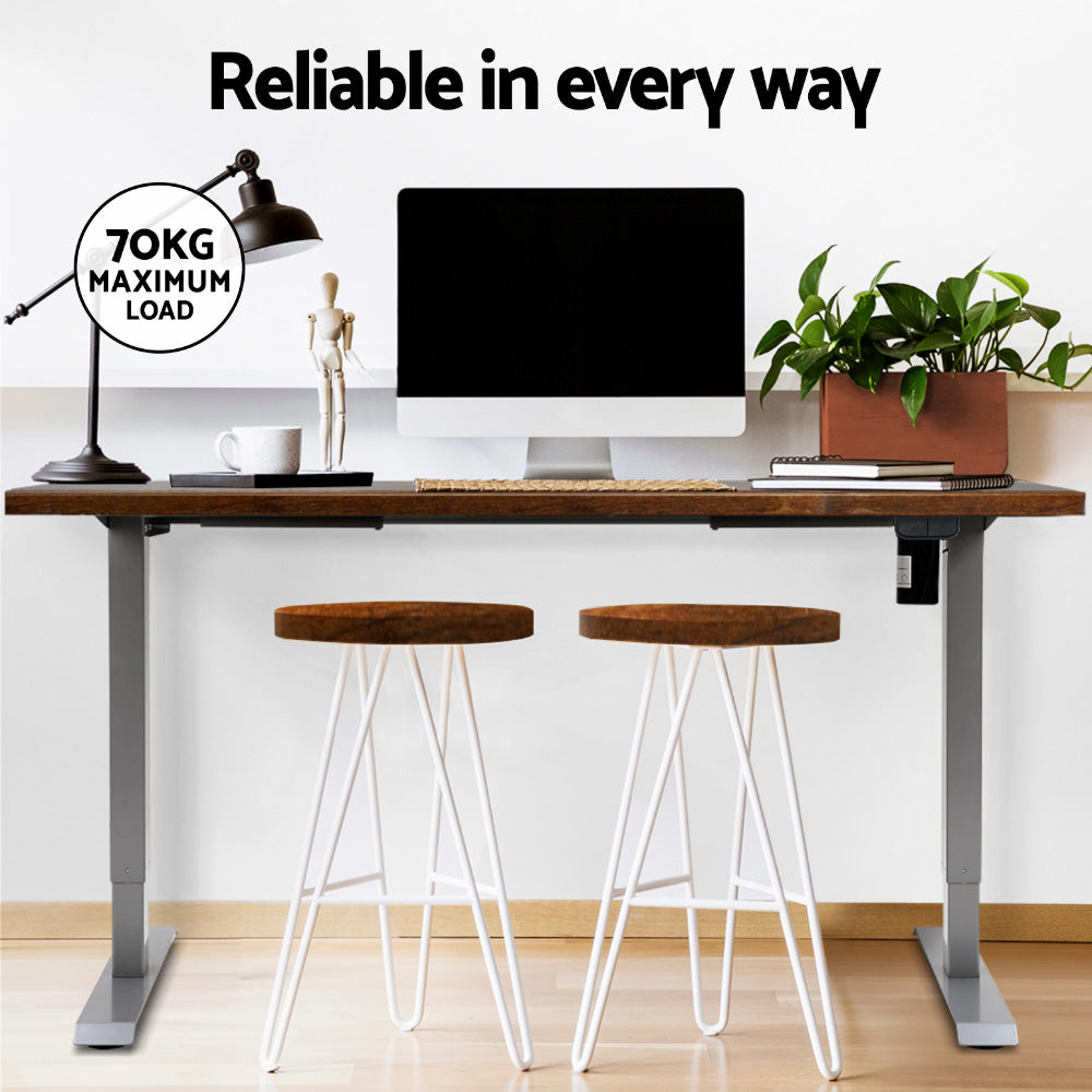 Veron Electric Sit Stand Desk – Brown – 140 cm