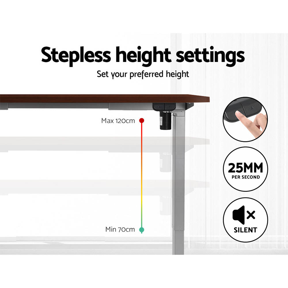Veron Electric Sit Stand Desk – Brown – 140 cm
