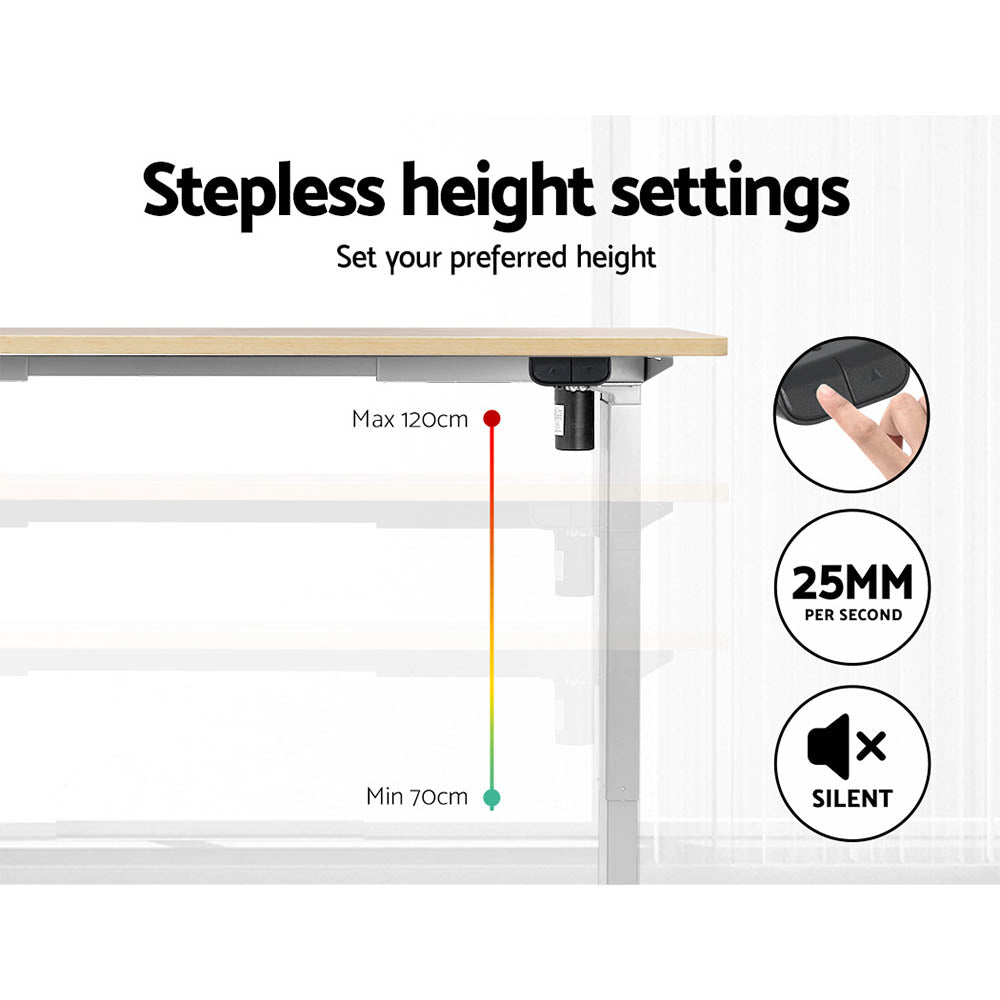 Kepler Electric Sit Stand Desk – White Oak – 120 cm